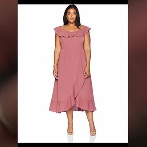 City Chic Ruffle Wrap Dress